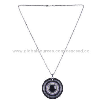 Circle Seed Bead Pendant Necklace, Large Acrylic, Multicolored Available, Low MOQ of 24 Units