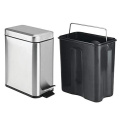 Cubo de basura de basura de baño de metal de acero inoxidable delgado