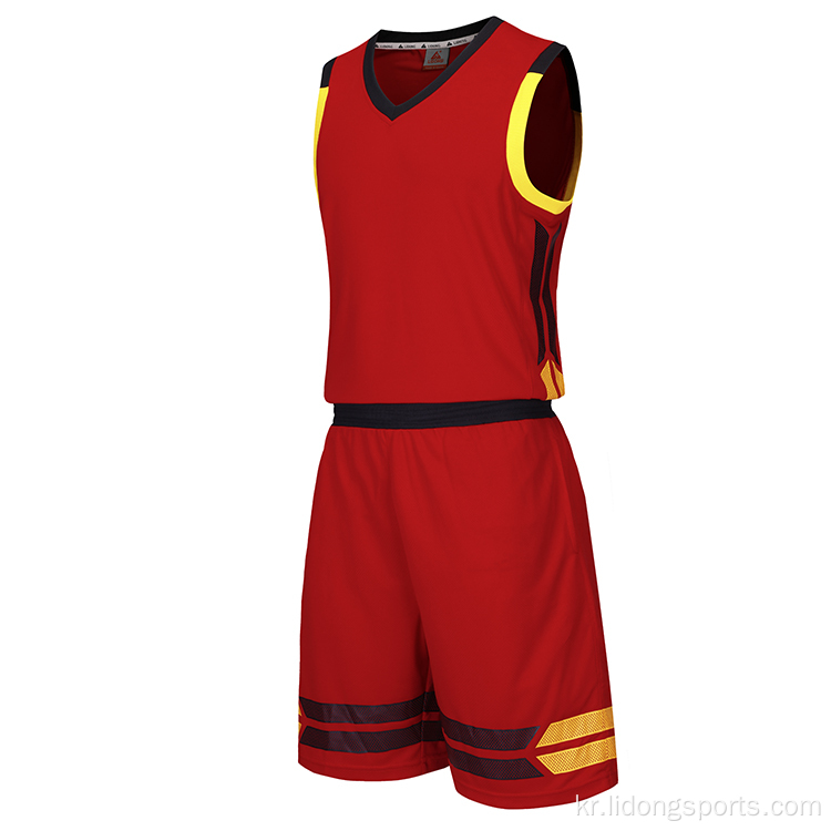 사용자 정의 최고 품질의 빨간색과 흑인 남자 농구 유니폼 맞춤 탱크 탑스 남자