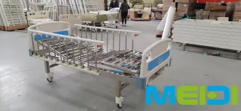 Easy-to-Clean Medical Bed with Multi-Stage Guardrails