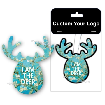 Lavender Standard Smell Car Air Freshener with Custom Logo, Animal Style, Paper Car Perfume Hanging Air Freshener