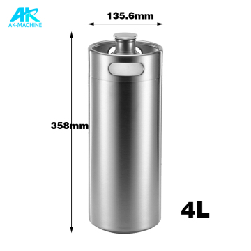 4L Keg Pump Beer Dispensing System with Stainless Steel Lid for Craft Beer Parties