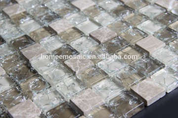 Glass Natural Stone Mosaic Tiles Broken brown Effect Brick