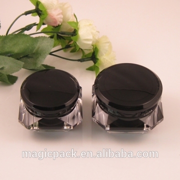 15g 30g 50g black color cosmetic skin care products packaging plastic jar screw lid