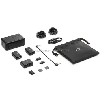 DJI Mic Wireless Microphone: Seamless Integration for DJI Action 2 and OM 5 Devices with Lightning USB-C Ports - Up to 250m Transmission and Dual-Channel Recording