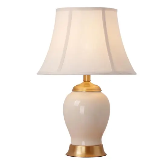 INSHINE White Creamic Brass Table Lamp