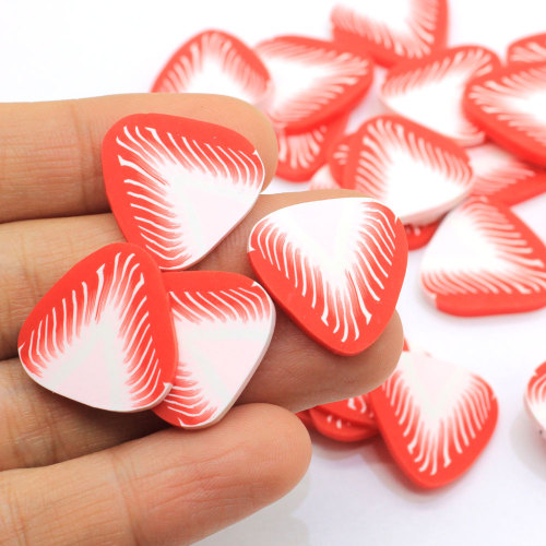 Alta qualità 22MM 100Pcs Strawberry Polymer Clay Fruit Slice Sprinkles Large Clay Strawberry Fruit Nail Art Fette Slime Charms