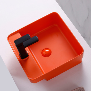 Glossy Rectangular Ceramic Melamine Basin for Bathroom Sink