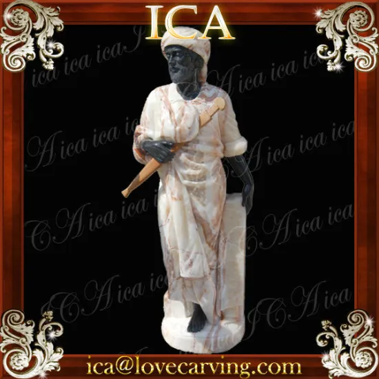 Mix color hand carved marble male stone sculpture