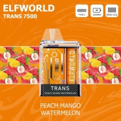 Elfworld trans 7500 puffs rechargeable disposable vape pod