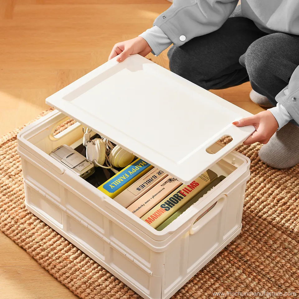 clothes food plastic foldable storage boxes with handle