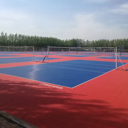 Outdoor multipurpose sports complex flooring