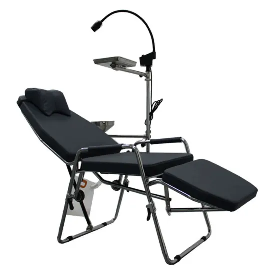 Portable Foldable Dental Chair with LED Light and Spittoon