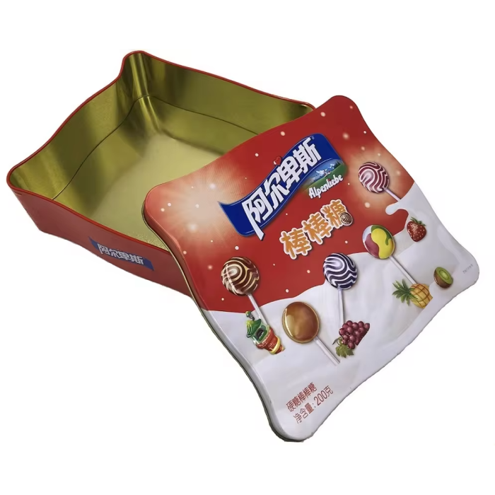 DADI Candy Lollipop Irregular Bright Luster Tin Box