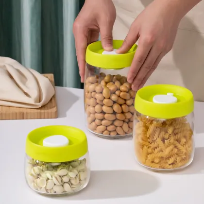 Storage Food Glass Coffee Rice Vacuum Pump Canister