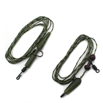 Carp Fishing Line: Tied Lead Core Leaders, Helicopter Rig, Chod Rig, 45IB Leadcore with Quick Change Swivel and Lead Clips