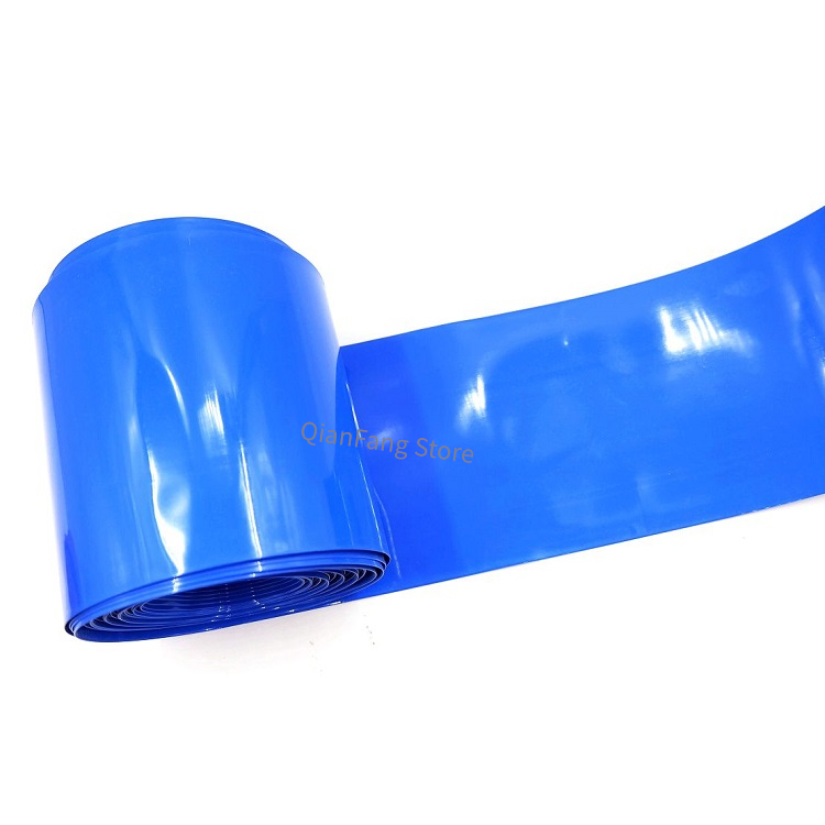 PVC Heat Shrink Tube 90mm Width Blue Multicolor Shrinkable Cable Sleeve Sheath Pack Cover for 18650 Lithium Battery Film Wrap