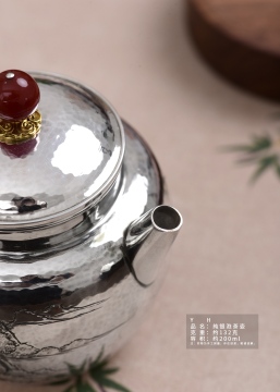 Elegant Silver Landscape Teapot with Artistic Floral Design