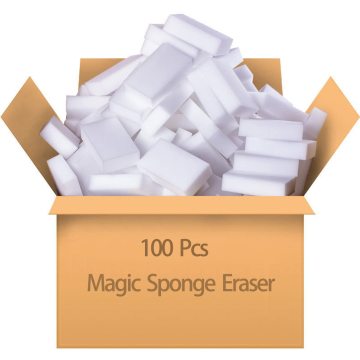 100pcs BONNO Clean Magic Eraser Sponge Pads: Ideal Cleaning Tools for Kitchen Sponges and Melamine Foams