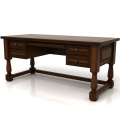 Classical Wooden Console Desk with 5 Drawers