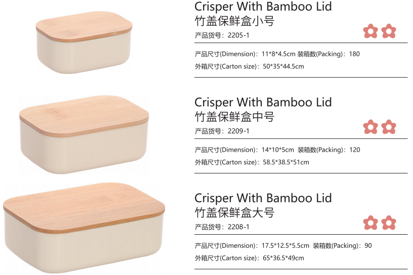 Multipurpose Plastic Food Storage Container With Bamboo Lid