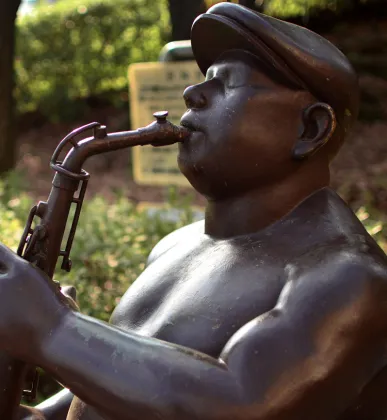 high quality musician saxophone player statue