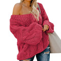 women's one shoulder twist sweater