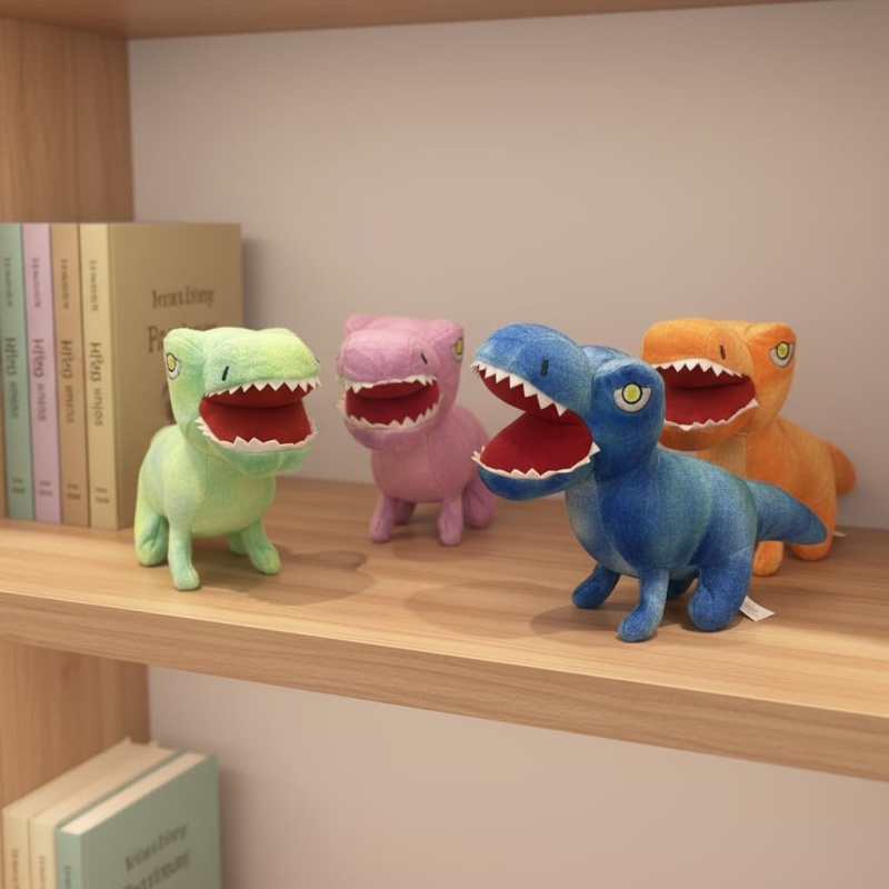 Short Pile Embossed Walking Dinosaur Toy