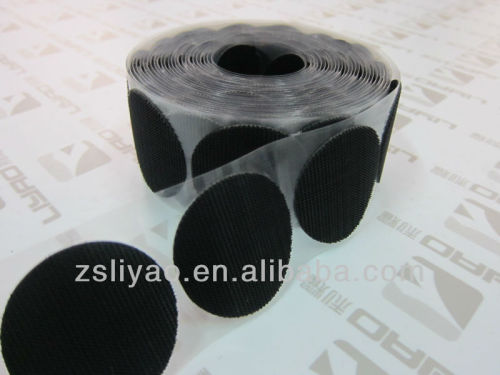 Self-Adhesive hook and loop Dots/ sticky back plastic hook coins with PET film/plastic hook