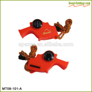 Hot Sale Multifunctional Loud Voice Plastic Survival Whistle With Compass and Temperature