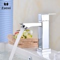 ZAOXI Hot Cold Basin Faucet Waterfall Bathroom Vanity Sink Faucet Single Lever Chrome Brass Hot and Cold Basin Washing Taps L162