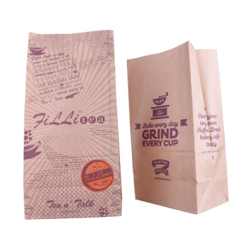 Biodegradable heal seal kraft flat bottom gusset tea pouch