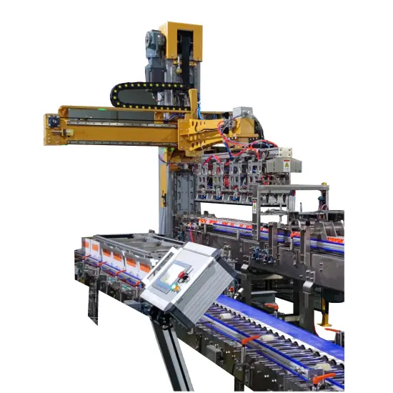 Automatic Labor-saving single column carton packer for cans/bottles/barrels/bags