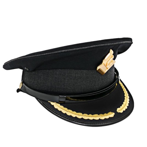 Black Military Uniform Dress Hats Embroidery Patches