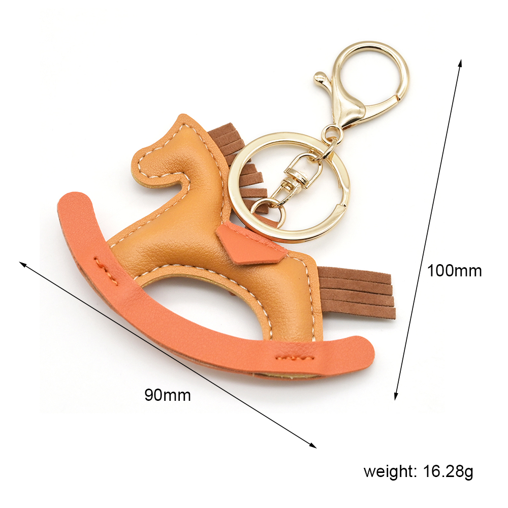 Rocking Horse Leather Keychain