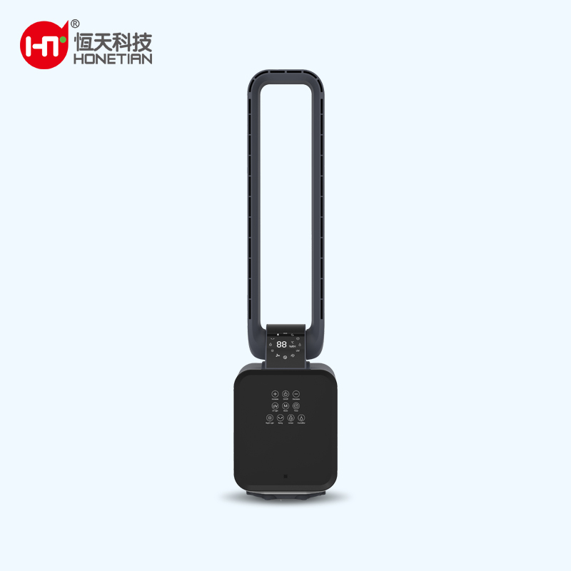 HONETIAN multimodes multigears wind negative ion uv sterilization night light function black colour plastics bladeless fan