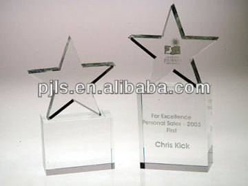 crystal star trophy, star crystal trophy, star crystal award, crystal star