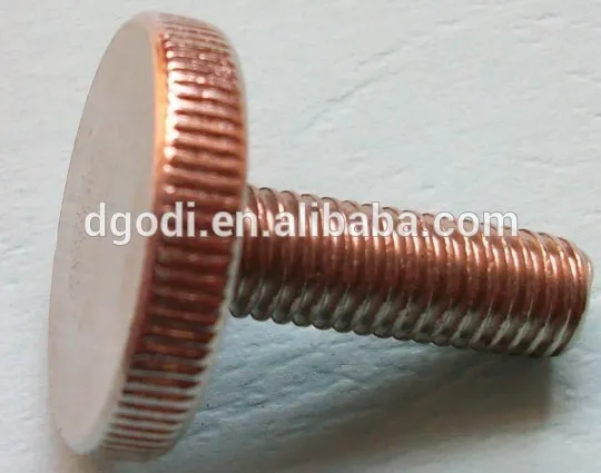 flat head screw, copper knurled thumb screw