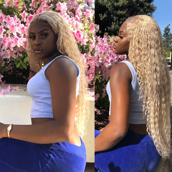 5x5 closure wig deep wave human hair blonde,full lacewig human hair virgin,most popular lady star human hair wigs