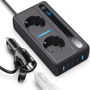 EU Type 300W Power Inverter 12V to 220V AC with Dual USB PD Fast Charger