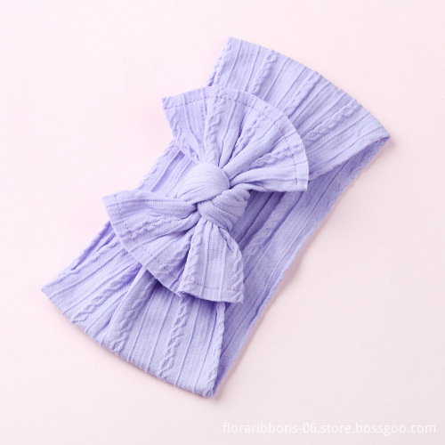 Baby Nylon Headband Elastic Jacquard Wide Edge Bow Headband
