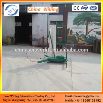 One mast electric man telescopic aluminum alloy lift platform