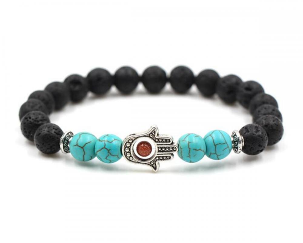 Gemstone Evil eye volcano Lava Bracelet