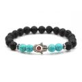 Gemstone Evil Eye Volcano Bracelet de lave