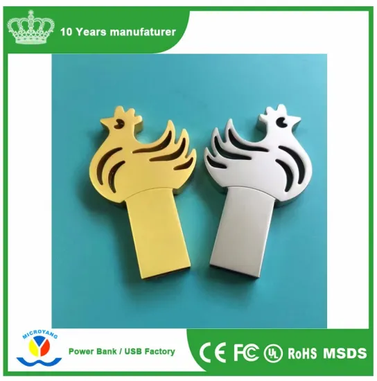 Slim mini metal Zodiac Chicken usb 2.0 memory flash drive