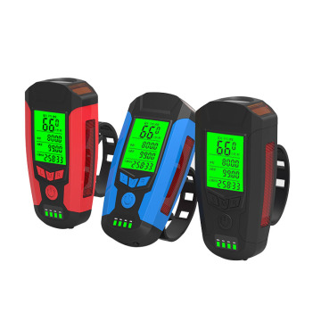 MIJELY New bicycle wireless stopwatch Bicycle headlight with horn Multifunctional bicycle equipment Black/Blue/Red Rechargeable