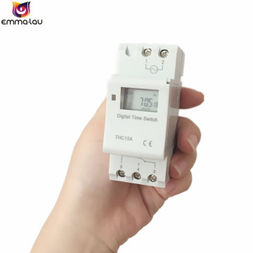 220V 110V 24V 12V Weekly 7Days Programmable Electronic Timer Digital LCD AC DC Auto On/Off Relay DIN Rail Time Switch THC15A