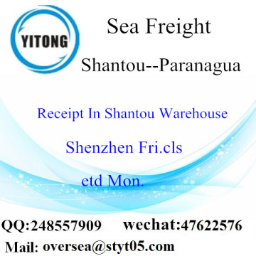 Shantou Port LCL Consolidación Para Paranagua