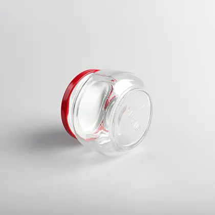 round 120ml glass caviar jar with lid