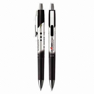Retractable Gel Pens with Rubber Grip, Metal Clip and 0.5mm Tip